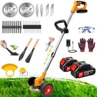 Cordless Weed Eater Battery Powered, Electric Weed Wacker with 2X 21/2.0Ah Battery &amp; Charger, 3 in 1 Grass Trimmer/Lawn Edger/Br