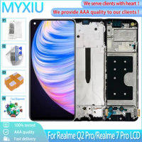 AMOLED For Realme Q2 Pro RMX2173 LCD Display Touch Screen Digitizer Assembly Replacement For Realme 7 RMX2170 Pro LCD Witn Frame