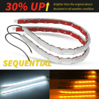 ไฟวิ่งกลางวัน LED DRL ไหล, แถบ LED ยืดหยุ่นแบบเรียงต่อกัน, ไฟเลี้ยว DRL, 1 คู่, เหมาะสำหรับไดรฟ์รถ 1