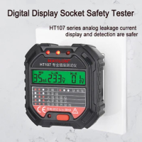 HT107B/D/E Professional Socket Tester Voltage Test Socket Detector EU US UK Plug Ground Zero Line Plug Polarity Phase Check