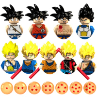 Dragon Ball Z Anime Figures Mini Blocks Son Goku Kawaii Model Toys Goten Vegeta Super Saiyan Action Figure Bricks for Kids Toy
