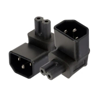 90 Degree Right Angled IEC Angle IEC320 IEC 320 C14 Socket To IEC C7 AC Power Plug Adapter Power Supply Connector Set