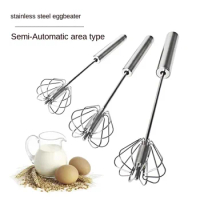 10-Inch Stainless Steel Rotary Press Manual Eggbeater Cream Blender Baking Tool Cooking Accessories Egg Separator Baking Tools