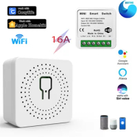 Wifi Mini Smart On-off Device Wireless Concealed Switch 16A Diy Module Timer Dual-control Google Alexa Homekit Control