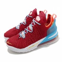 【NIKE 耐吉】籃球鞋 LeBron XVIII EP 運動 男鞋 氣墊 舒適 避震 包覆 明星款 球鞋 紅 藍(CW3155-600)