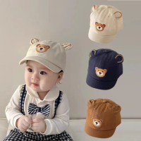 【Baby 童衣】任選 兒童小熊素面鴨舌帽 可愛造型耳朵帽 男女童棒球帽 遮陽帽 89020(共３色)