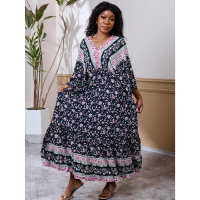 Váy Hồi Giáo Của Phụ Nữ, Ngoại Cỡ Mới, Phong Cách Bohemian, Váy Maxi In Hình, Váy Gợi Cảm, Quần Áo P