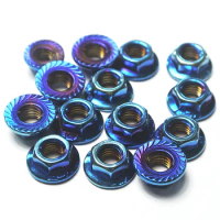 3pcs M10 electric motorcycle modified fixing nut muff flange nuts SUS304 muffs burnt titanium plating bolt sleeve