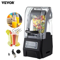 VEVOR 1500W Commercial Blender 1.5L Food Processor Mixer Smoothie Juicer Ice Crusher Have Soundproof Design