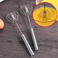 Hand Pressure Semi-automatic Stand Egg Beater Stainless Steel Kitchen Accessories Tools Self Turning Utensils Whisk Manual Mixer