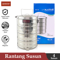 ROSH Rantang Jepit 4 Susun Diameter 16 CM Stainless Steel ROS-RJ16