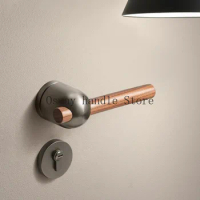 High Quality Black Walnut Door Lock American Style Bedroom Door Lock Interior Door Handle Furniture Indoor Door Handle Lockset