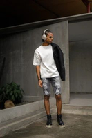 Weird Jeans - Xander Grey - Celana Jeans Pendek Pria Ripped Skinny Fit Nyaman Keren Trendy 32