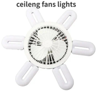 Ceiling Fan with Light Modern Simple Round Small Remote Control E27 Mini Led Ceiling Fan Light for Room Cloakroom Home Fan