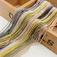 1.5mm 2.4mm Bead Chain For Necklace Pendant Charm Cord DIY Jewelry Making Accessories Length 70cm 10 Strands K06350