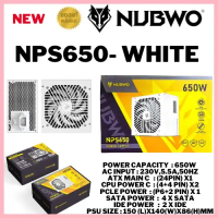 Power 650w nubwo   NPS650- Black / white (24pin) X1)(4+4 pin) x2) (P6+2 Pin) x 1 ขาย