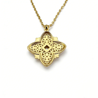 Vintage Flower Pendant Necklace for Women | Antique Style CZ Floral Jewelry | Dainty Boho Style Chai