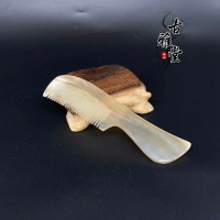 古玩牛角梳天然牛角防脫梳正品天然血絲牛角梳子創意禮物送女友1入