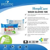 HospiCare Wash Gloves 10 Lembar | Tisu Basah Sarung Tangan untuk Mandi Pasien & Lansia