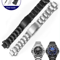 Stainless steel Watch strap for Casio G-SHOCK GST B400 steel heart fourth generation watch chain male