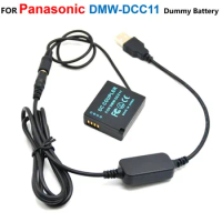 DMW-DCC11 BLG10 BLE9 Dummy Battery+5V USB Power Bank Cable For Lumix DMC-GF6 GF5 GF3 GF3K GX7 GX9 S6 ZS100 LX100 GX80 GX85 G100