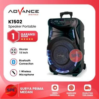 SPEAKER PORTABLE ADVANCE UKURAN 15 INCH K1502 GARANSI RESMI (MEDAN)
