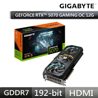 技嘉Gigabyte GeForce RTX 5070 GAMING OC 12G 顯示卡 GV-N5070GAMING OC-12GD