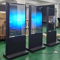 55 65 inch high Transparent OLED signage display TOLED authentic panel floor standing capacitive touch screen Monitor