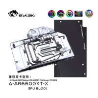 Bykski GPU Water Block Use ASRock AMD Radeon RX 6600XT Challenger ITX 8GB GPU Card/Full Cover Copper Radiator Block A-AR6600XT-X