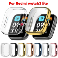 Screen Protector Cover for Xiaomi Redmi Watch 3 Active/ Watch 3 Lite Protective Case Shock Frame Full Edge Coverage Bumper Shell