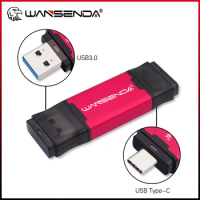WANSENDA OTG USB Flash Drive 2 in 1 TYPE C &amp; USB 3.0 Pen Drive 512GB 256GB 128GB 64GB 32GB High Speed Pendrive USB Memory Stick