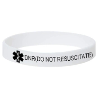 300pcs 12MM Wide Medical Alert ID DNR DO NOT RESUSCITATE Wristbands Silicone Bracelets