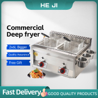 HEJI Commercial Deep Fryer Stainless Deep Fryer Gas Type Professional Deep Frier Gas LPG