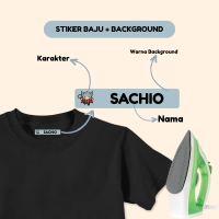 Stiker nama kain label baju custom sablon DTF banyak warna
