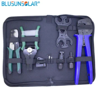 LEADER 1 Set High Quality Tool Box Crimping Pliers /Stripper/cable Cutter/SOLAR PV Spanners /Wrench Tool Set for Solar System