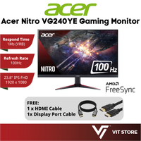 ACER Nitro (23.8) 24 / 27 inch 100Hz / 165Hz Gaming Monitor VG240YE / VG270E / VG271S (IPS FHD 1ms H