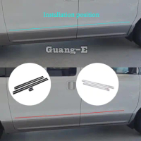 For Hyundai Starex H-1 H1 2018 2019 2020 2021 2022 Car Cover Detector Side Door Body Trim Sticks Strips Molding Hoods Frame 4PCs
