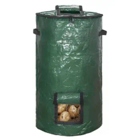 Reuseable Large Garden Storage Bag Leaf Collect Waste Bins Yard Compost Bag Lid Composter For Fruit Kitchen Waste Plastic