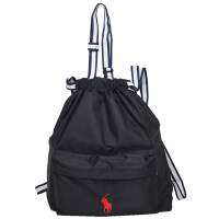 POLO Ralph Lauren 經典馬球LOGO圖騰撥水加工肩背托特/後背包(黑色系)
