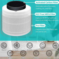 Replacement Filter for LEVOIT Core 400S Air Purifiers H13 True HEPA and Activated Carbon Filter Core