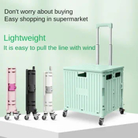 45-65L Climbable Stair Shopping Mall Supermarket Shopping Cart Foldable Shopping Cart Portable Camping Trolley Stall Cart