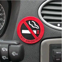 1pcs Warning No Smoking Logo Car Stickers for Renault Duster Laguna Megane 2 3 Logan Captur Clio Saab 9-3 9-5 9