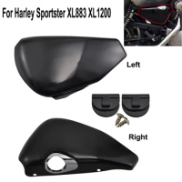 Motorcycle Metal Black Left Right Side Fairing Battery Cover Panel Protection Guard For Harley Sportster XL 883 XL1200 14-Up