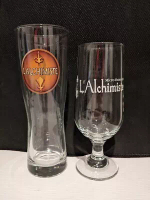 Set Of 2 L'Alchimiste Brewery "The Alchemist" Beer Glasses Quebec Canada Vintage