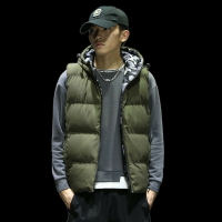 兩面穿【M-8XL】男士羽絨背心 防風防水大尺碼羽絨背心男秋冬韓版修身潮流冬季馬夾保暖棉背心無袖羽絨棉外套男