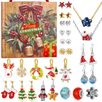 Jewelry Charm Christmas Advent Calendar Jewelry Making Kit 24 Grids Countdown Advent Calendar Advent Calendar Box for Kids Girls