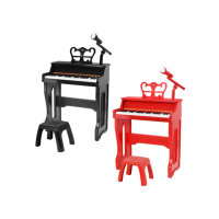 【KIDMATE】音樂大師-豪華版 附椅子+琴架(兩用兒童電子琴 直立/平面學習 兒童樂器 玩具琴 兒童鋼琴)
