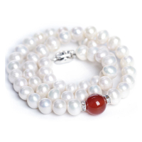 【Jpqueen】優質珍珠紅玉項鍊(白色)