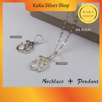 Ready Stock | Original 925 Silver Necklace Chain + OM Pendant (302223) | Rantai Leher + Loket OM Per