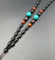 獨家制作天然玉石砭石米珠項鏈繩綠松石配件掛件繩玉石吊墜繩